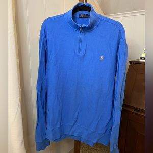 POLO Ralph Lauren Blue Mockneck 1/4 Zip Sweater